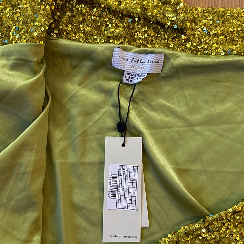 Never Fully Dressed Yellow Sequin Mini Dress NWT - image 3